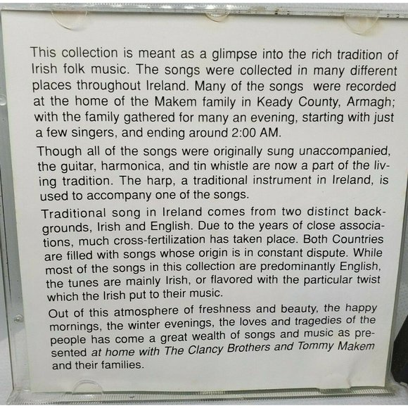 The Clancy Brothers & Tommy Makem Irish Folks Songs And Airs CD No Scratches - Picture 5 of 7